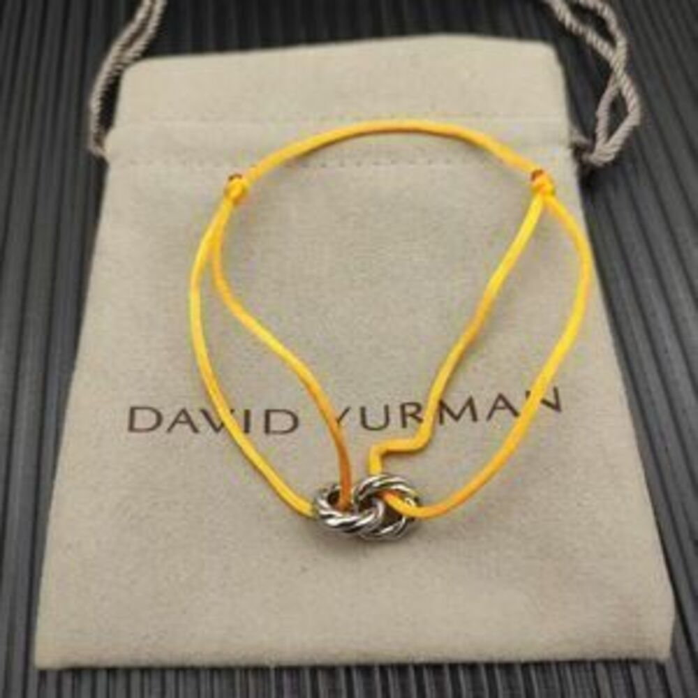 David Yurman - Yellow - Double Ring Silver Nylon Rope Bracelet
